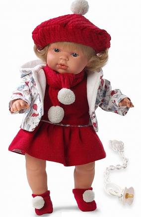 Интерактивная кукла Клавдия в красном берете 38 см., со звуком 